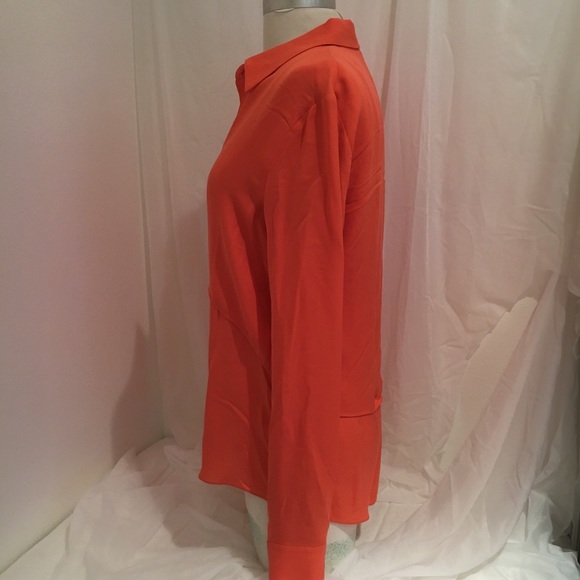 Theory 100% Silk Blouse - Salmon Pink - Picture 3 of 8
